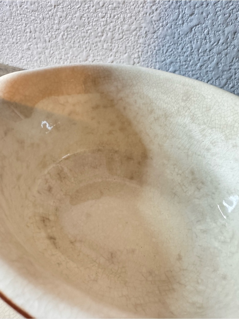 Vintage Cream Glaze Gravy Boat & Underplate | Brown Trim - Picture 8 of 14